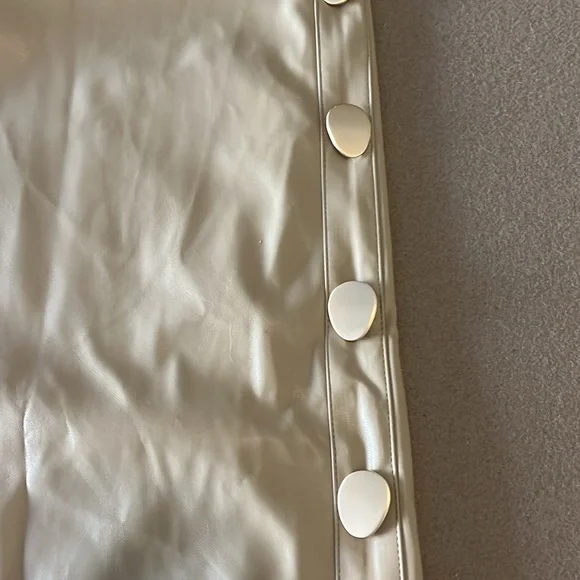 HYACINTH HOUSE by TUCKERNUT Butterscotch Bitsy Faux Leather Mini Swing Dress- M - Picture 12 of 16